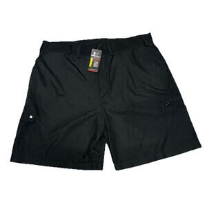 Under Armour Cargo Loose Shorts Mens 46 Black UA HeatGear Fish Hunter Short 10"
